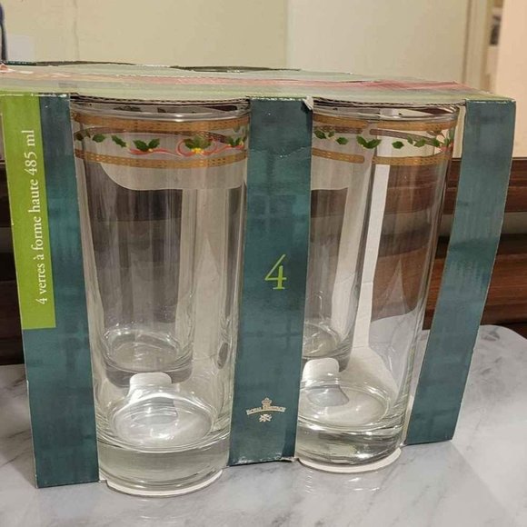 Vintage Royal Heritage Christmas Collection 4 hi-ball glasses 17 oz.- Ne… - Picture 2 of 8